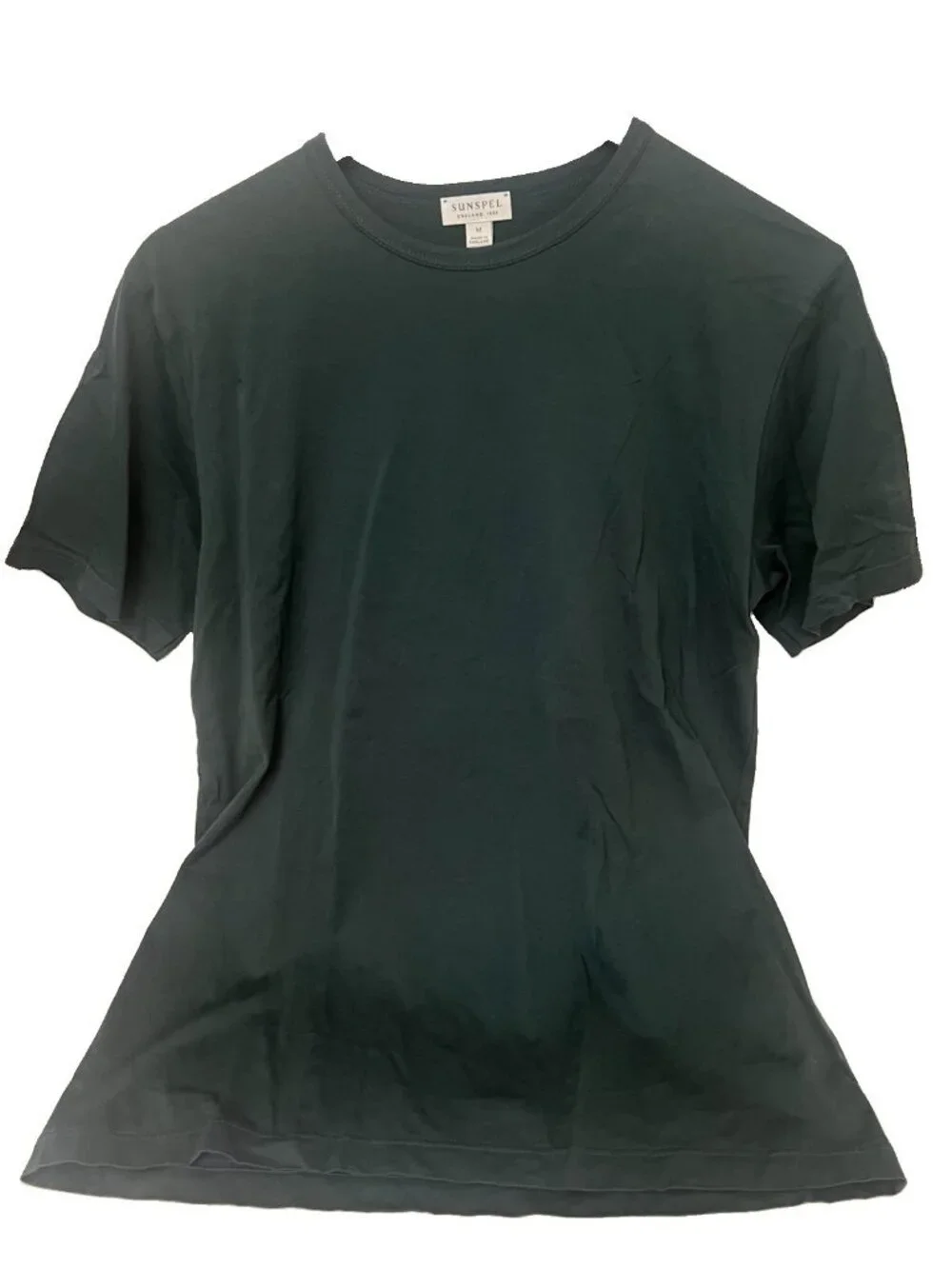 Sunspel Men’s Classic Fit T Shirt In Green - Medium.     V